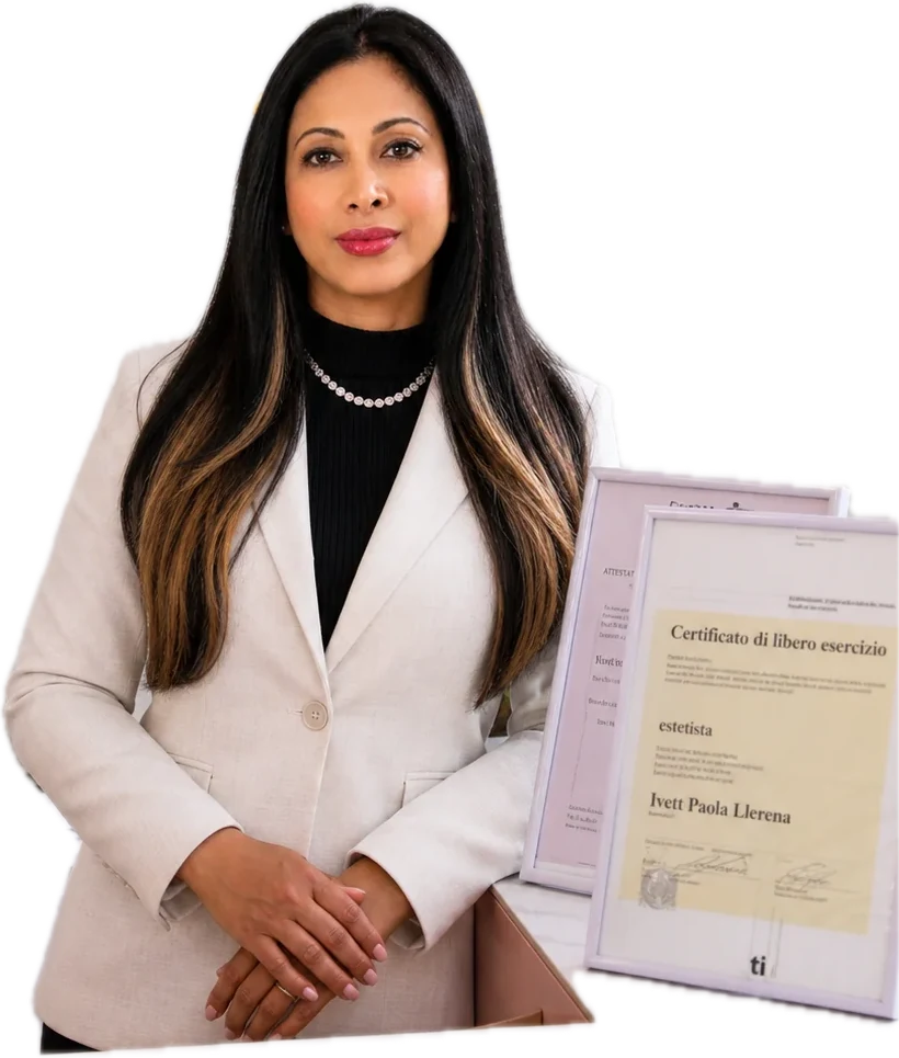Paola, fondatrice di The Chic Beauty Box, con i suoi attestati